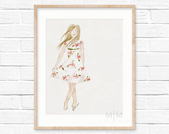 340x270 Custom Child Illustration Couture Illustration Fashion Etsy - Child Fashion Sketch