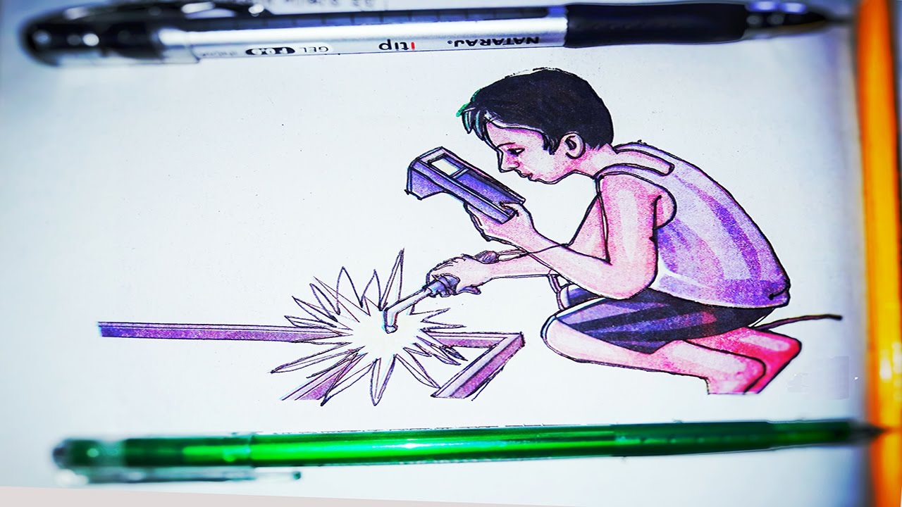 1280x720 Child Labour Picture Art Bangladesh, Amp Art Video (2016) - Child Labor Sketch