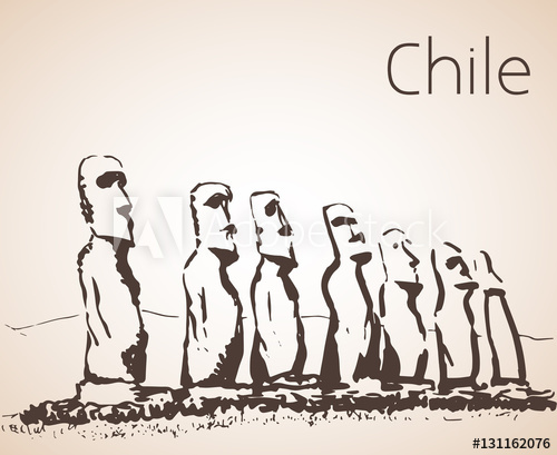 500x409 Moai - Chile Sketch