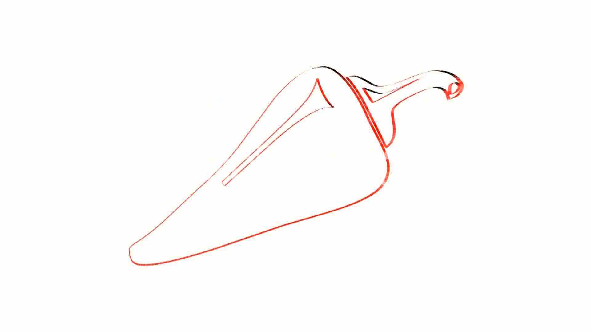 1920x1080 Rotation Of 3d Hot Pepper.grid,mesh,sketch,ingredient,chili,heat - Chile Sketch