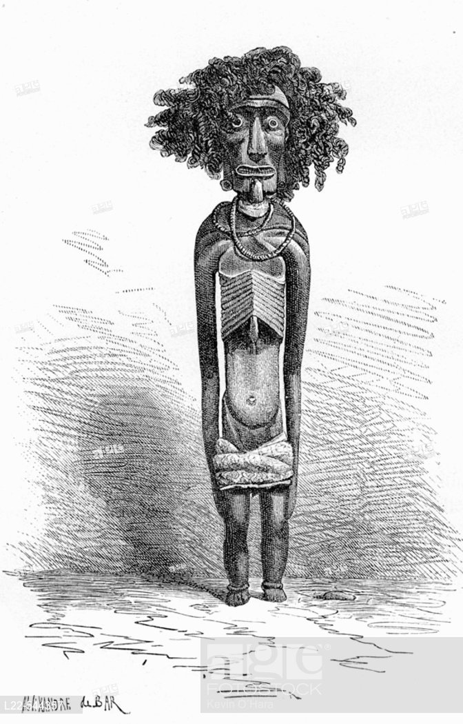 672x1050 Wooden Statue. Drawing Of A. De Bar From A Sketch Of Mr. Alphonse - Chile Sketch