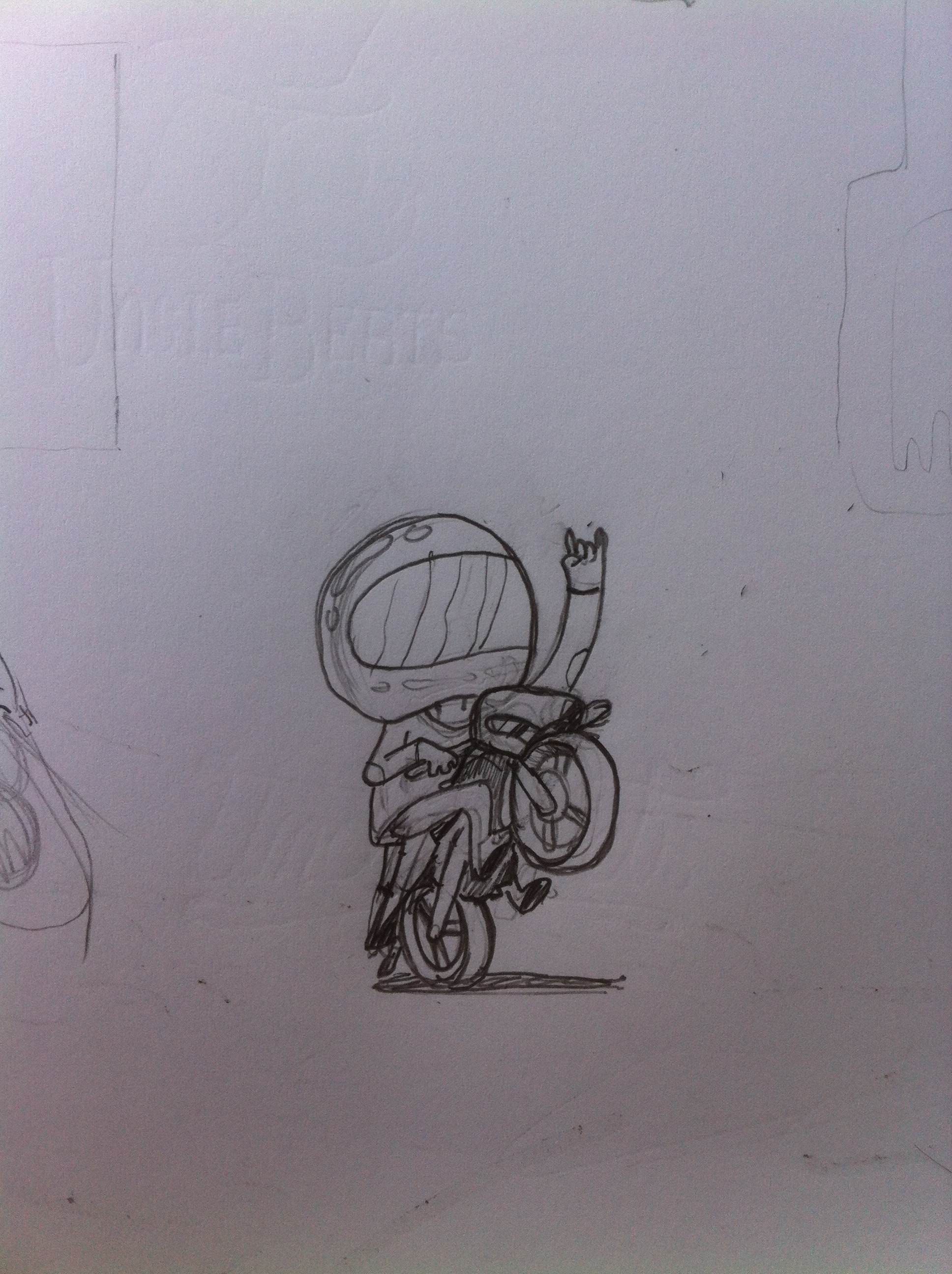 1936x2592 Cool Motorbike Sketch For A Four Colour, Limited Edition - Chile Sketch