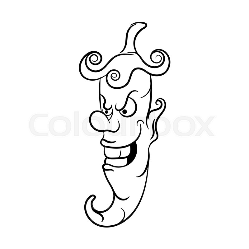800x800 Vector Drawing Sketch Hot Mexican Chili Pepper Stock Vector - Chili Pepper Sketch