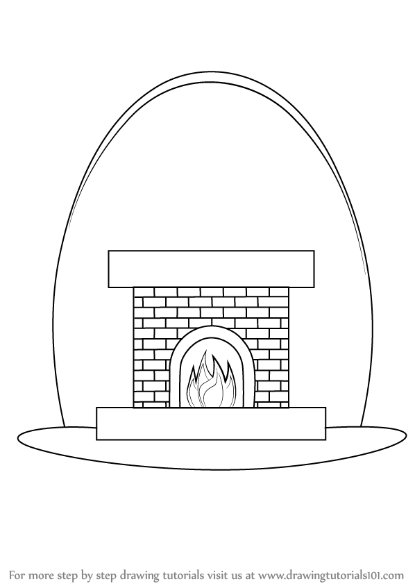 598x844 Learn How To Draw A Fireplace (Everyday Objects) Step By Step - Chimney Sketch