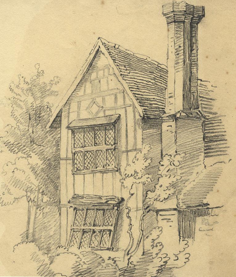766x900 Tudor Cottage Study With Chimney - Chimney Sketch
