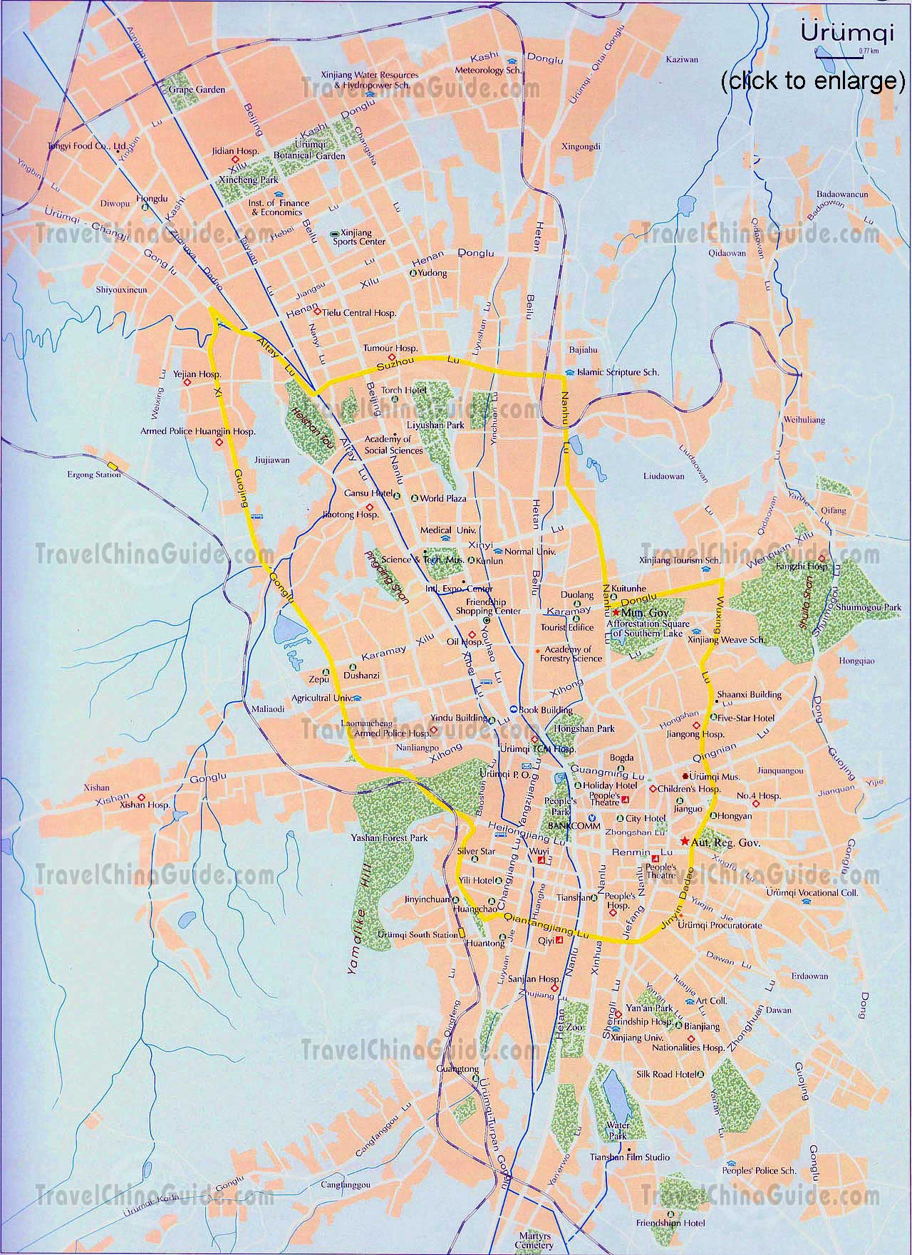 1280x1761 China Urumqi Maps Hotel, Street, City Sketch - China Map Sketch