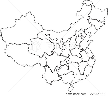 450x399 Freehand China Map Sketch On White Background. - China Map Sketch