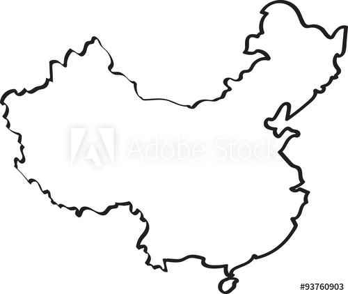 500x422 Freehand China Map Sketch On White Background. Vector Illustration - China Map Sketch