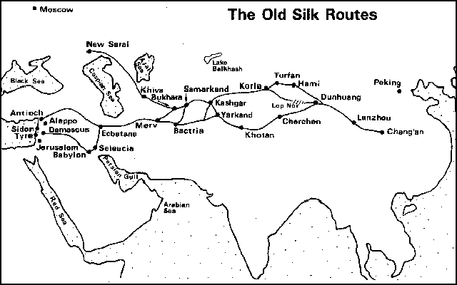 640x400 Silk Road Maps, Map Of Silk Road, Silk Road Route, Marco Polo - China Map Sketch