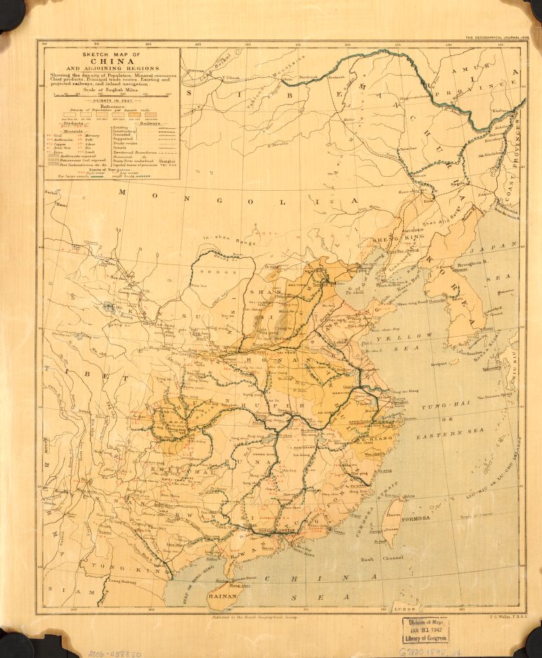 772x938 Sketch Map Of China And Adjoining Regions Showing The Density Of - China Map Sketch
