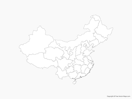 460x345 Vector Maps Of China Free Vector Maps - China Map Sketch