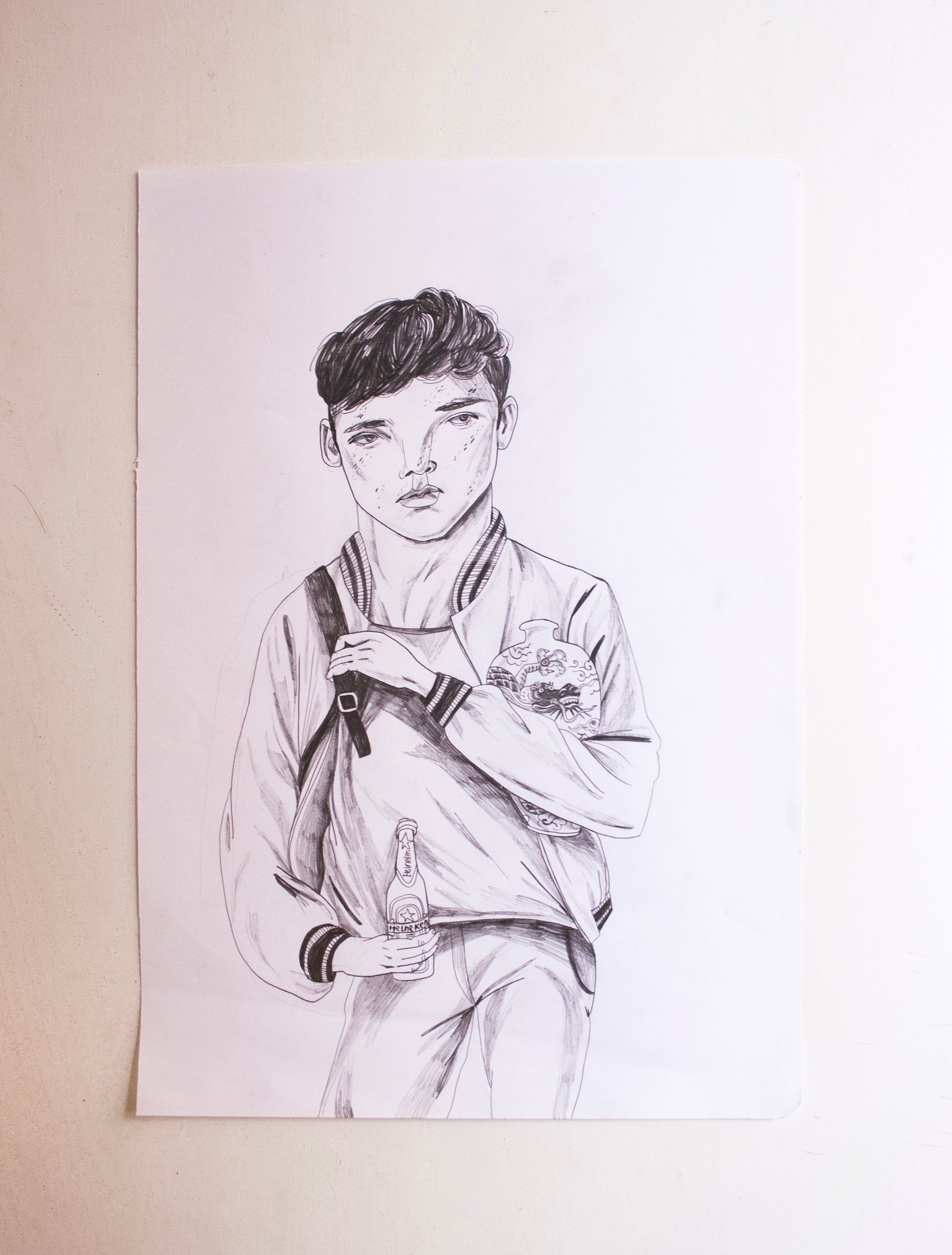 2220x2926 Boy With Chinese Vase Mariaherreros Tictail - Chinese Boy Sketch