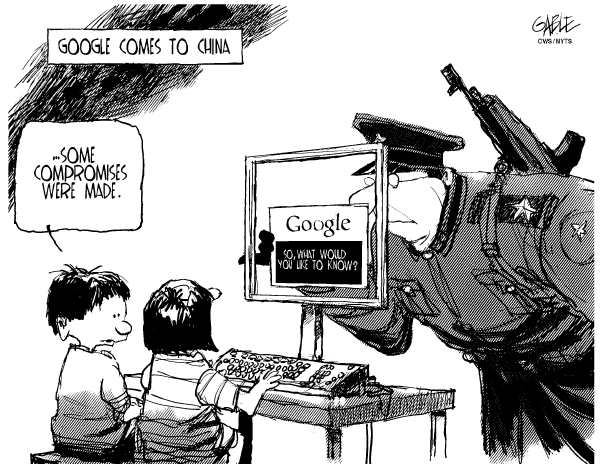 600x476 Political Cartoon Google Comes To China - Chinese Cartoon Sketch
