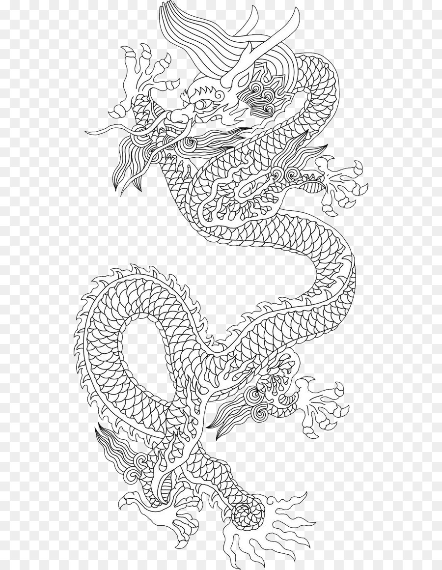 Chinese Dragon Sketch at PaintingValley.com | Explore collection of ...