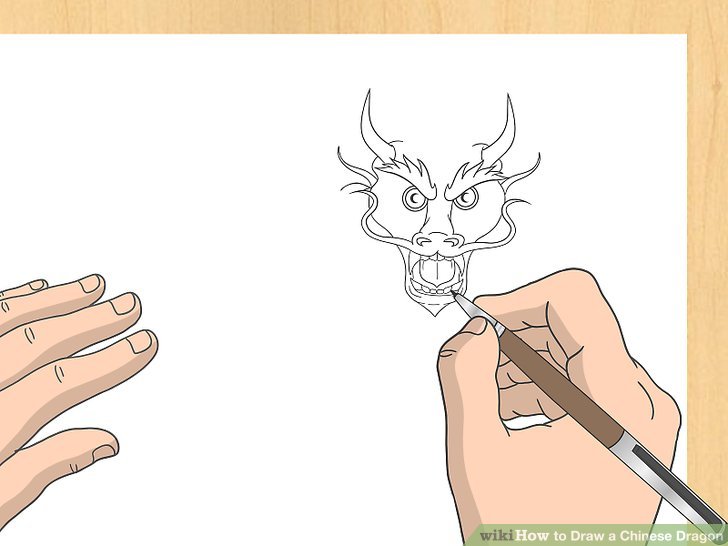 728x546 How To Draw A Chinese Dragon 8 Steps (With Pictures) - Chinese Dragon Sketch