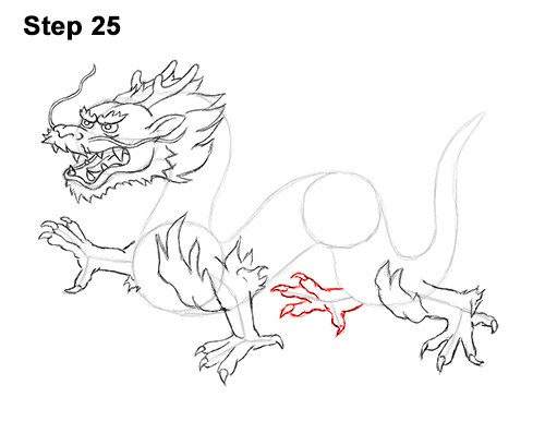 500x386 How To Draw A Chinese Dragon - Chinese Dragon Sketch