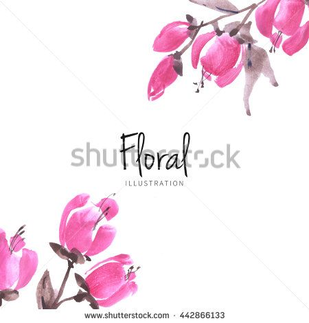 450x470 Watercolor Rose Flower Sketch On White Background. Drawn Nature - Chinese Flower Sketch