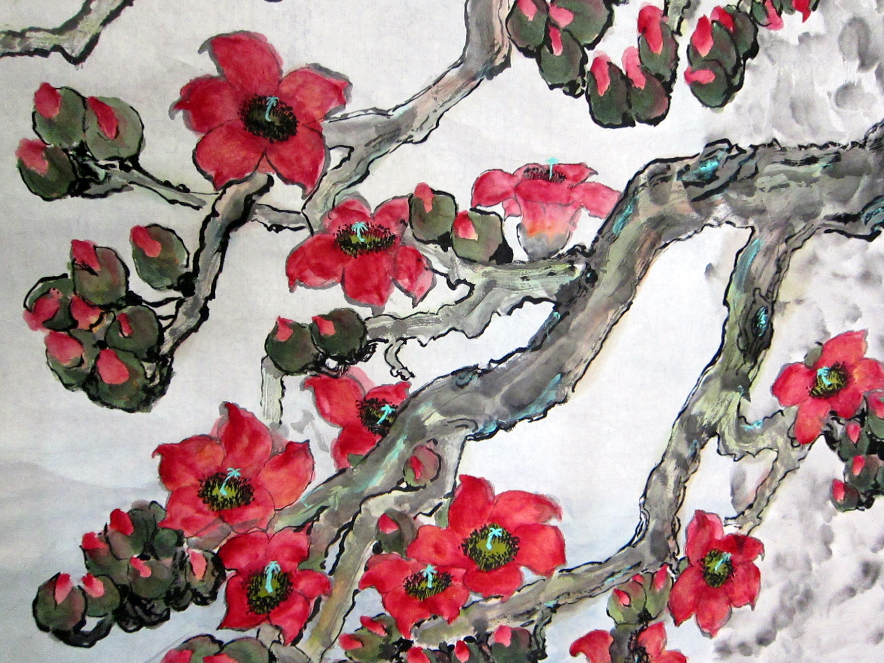 1824x1368 Flower Yipsss - Chinese Flower Sketch