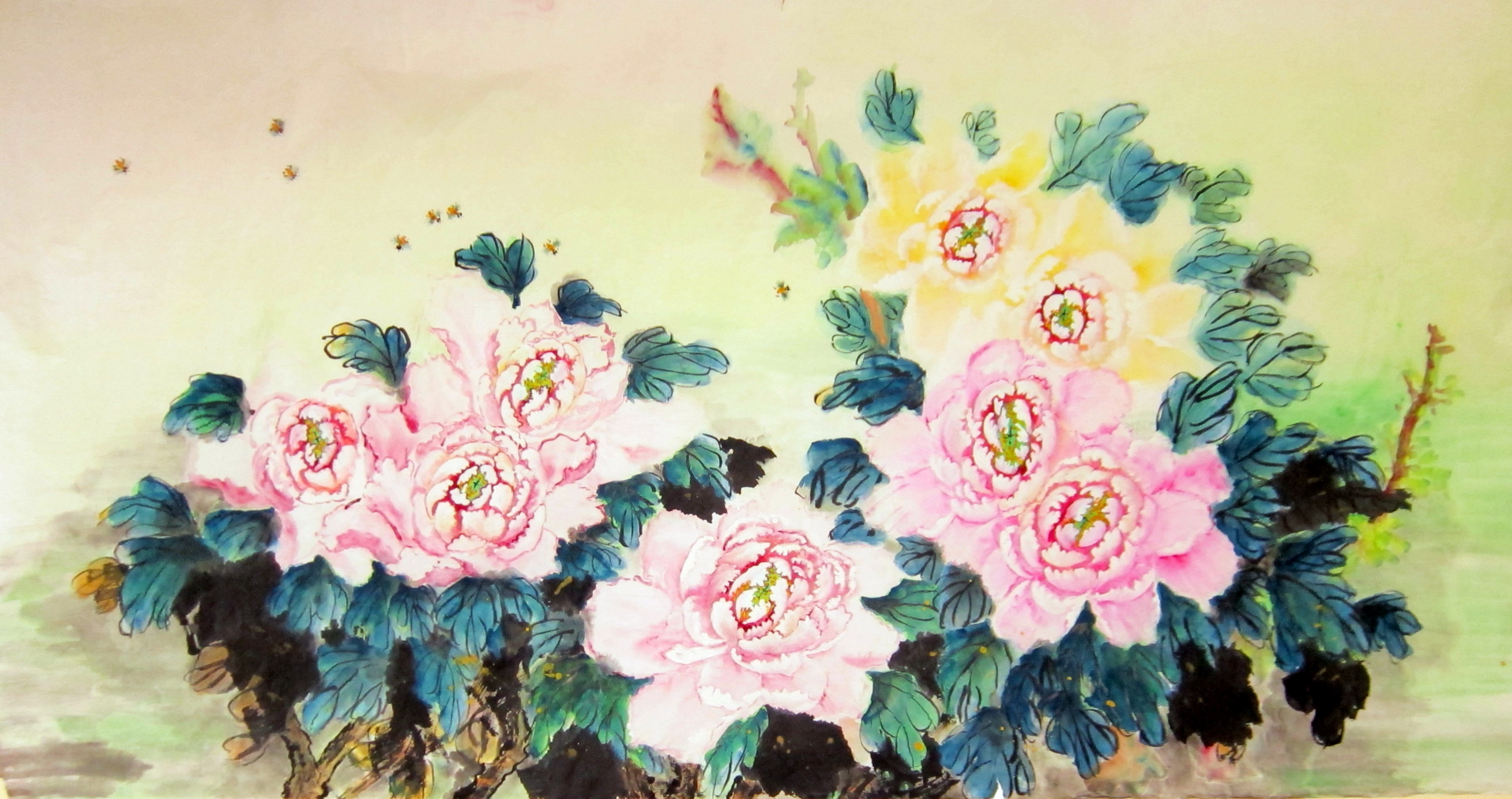 2622x1385 Flower Yipsss - Chinese Flower Sketch