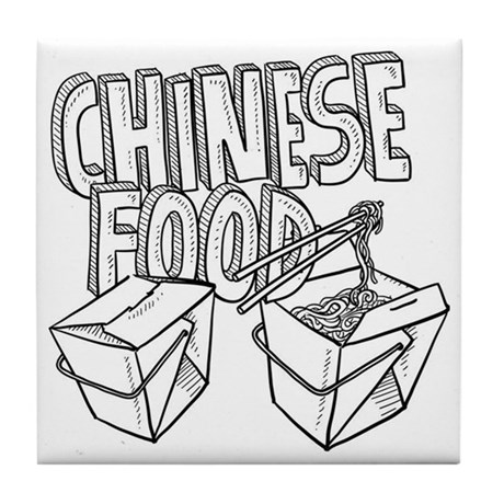 460x460 Chinese Food Coasters - Chinese Food Sketch