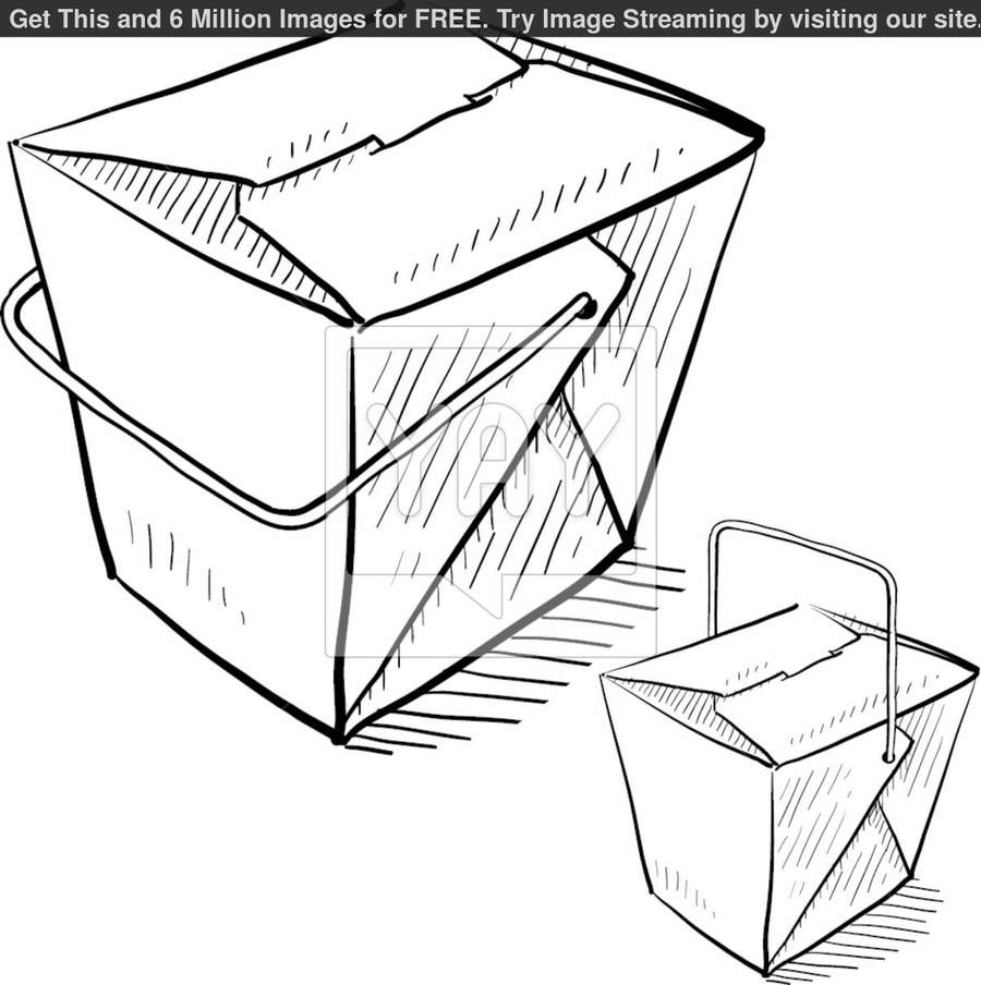 900x904 Download Chinese Food Box Drawing Clipart Take Out American - Chinese Food Sketch