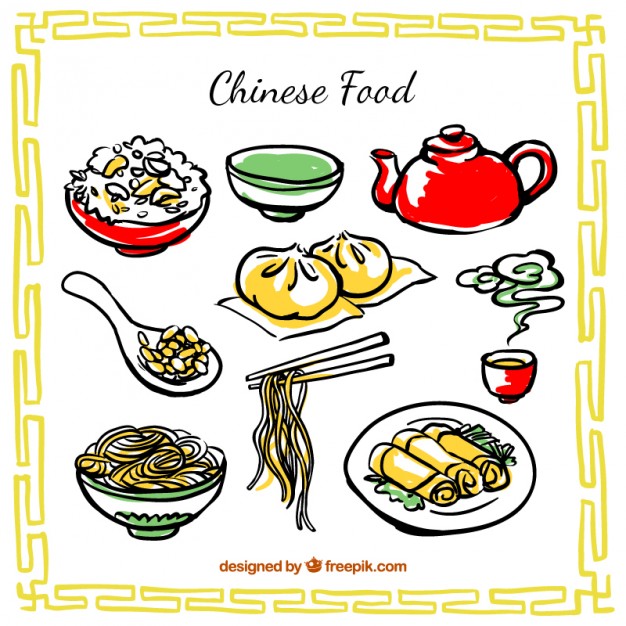 626x626 Hand Drawn Chinese Food Vector Free Download - Chinese Food Sketch