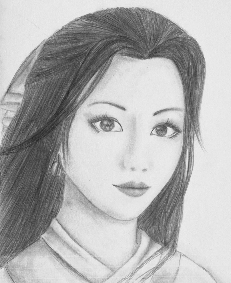 808x988 Chinese Girl By Mangafox23 - Chinese Girl Sketch