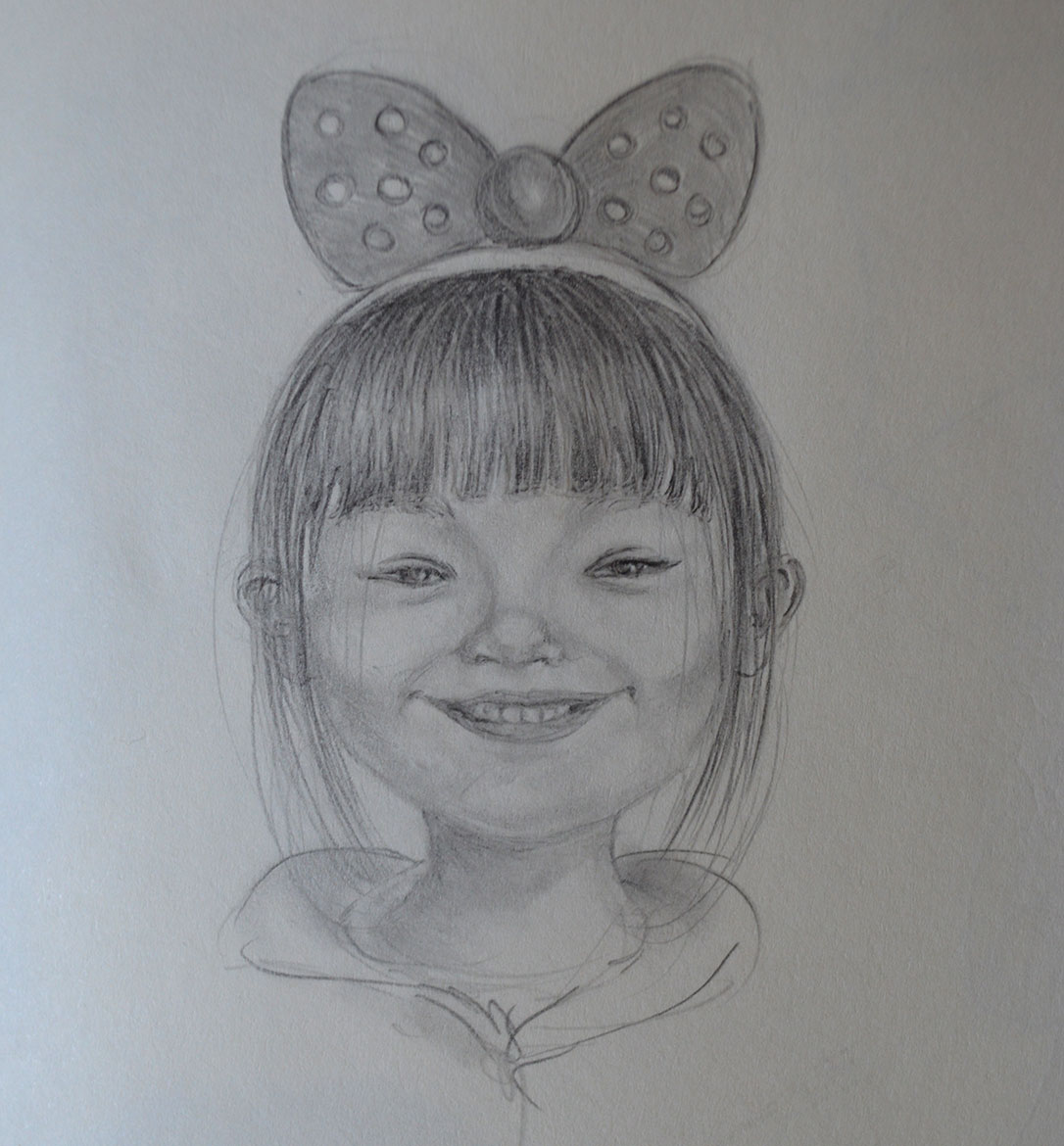1086x1170 Cute Chinese Girl Sketch - Chinese Girl Sketch