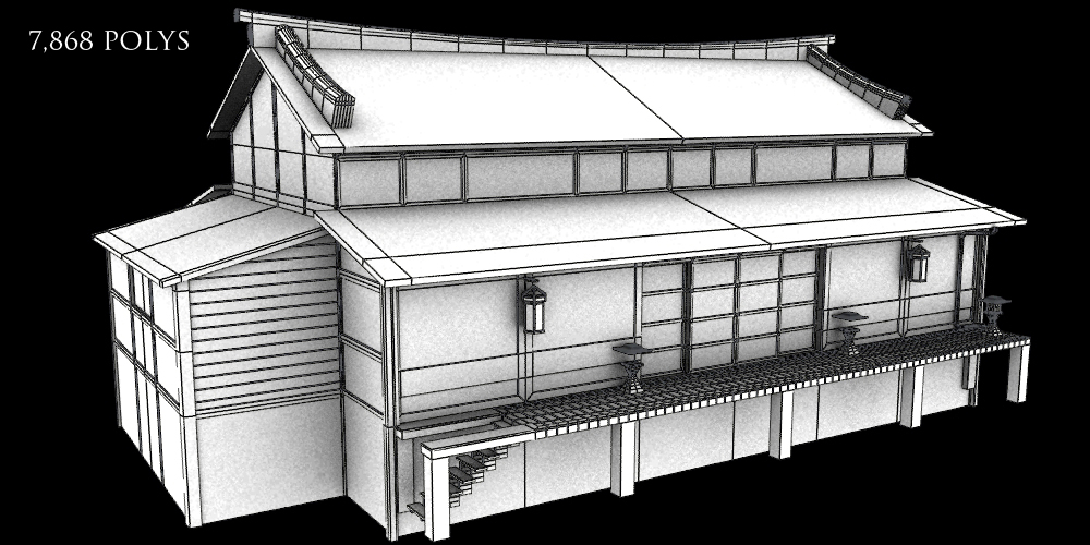 1000x500 Chinese House - Chinese House Sketch