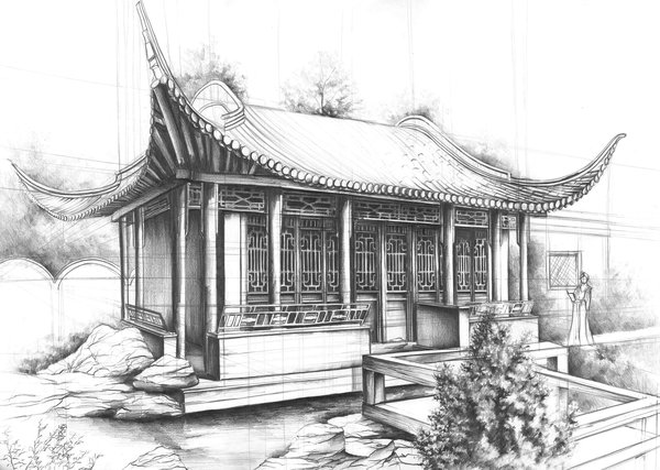 600x427 Chinese House By Kosa666 - Chinese House Sketch