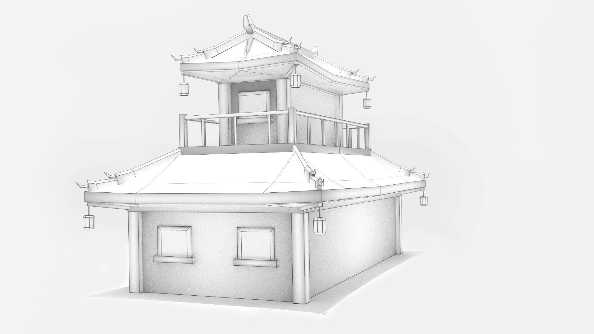 Chinese House Sketch at PaintingValley.com | Explore collection of
