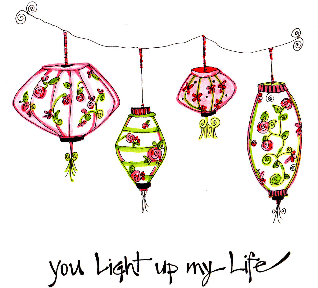 1024x930 Chinese Lanterns Karin Knowlton - Chinese Lantern Sketch