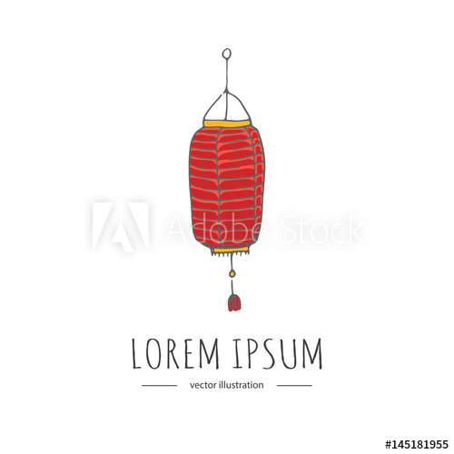 500x500 Hand Drawn Doodle Japan Related Icon. Vector Illustration. Sketch - Chinese Lantern Sketch