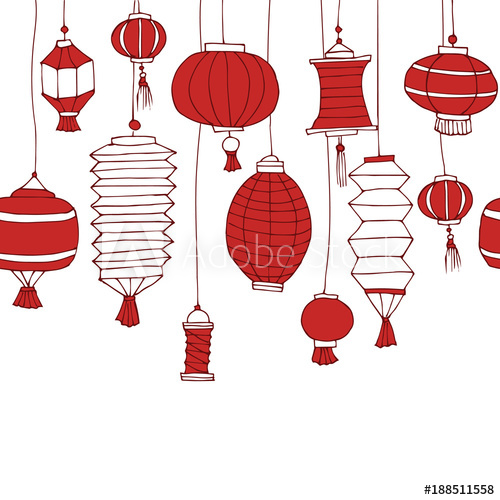 Chinese Lantern Sketch at PaintingValley.com | Explore collection of ...