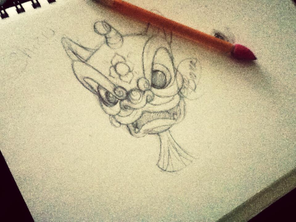 960x720 Chinese Lion Sketch By Lillim00 - Chinese Lion Sketch