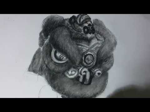 480x360 Chinese Lion ~ Time Lapse Drawing - Chinese Lion Sketch