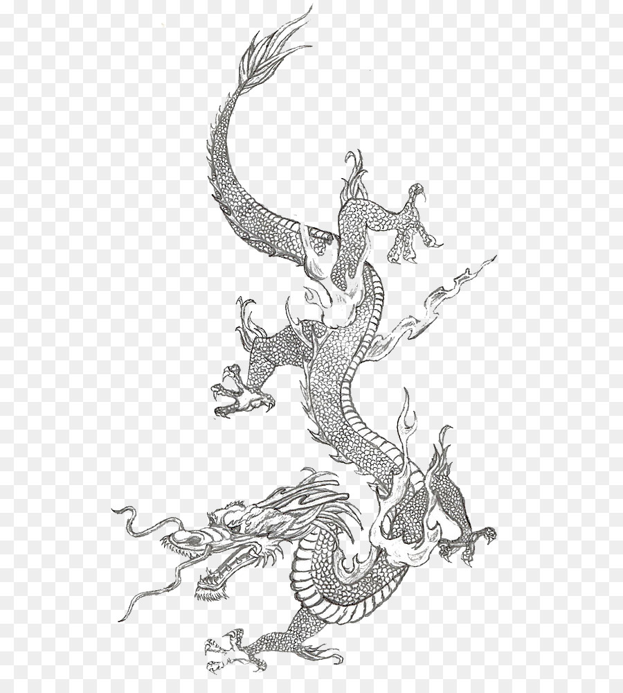 900x1000 Chinese Dragon China Japanese Dragon Sketch - Chinese Lion Sketch