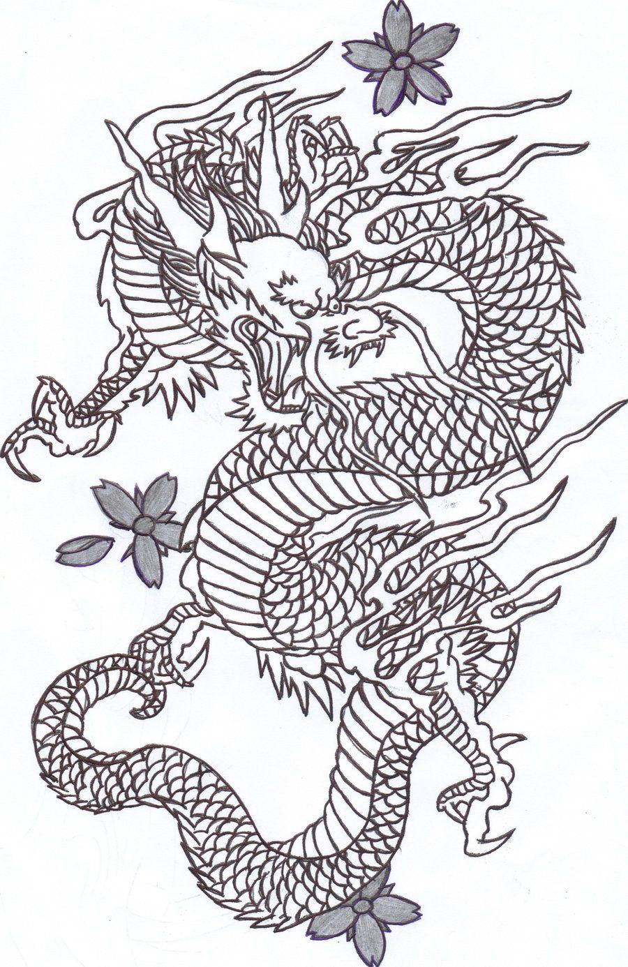 900x1386 Dragon Drawings Chinese Dragon 2 By Sunshine Vamp Fan Art - Chinese Lion Sketch