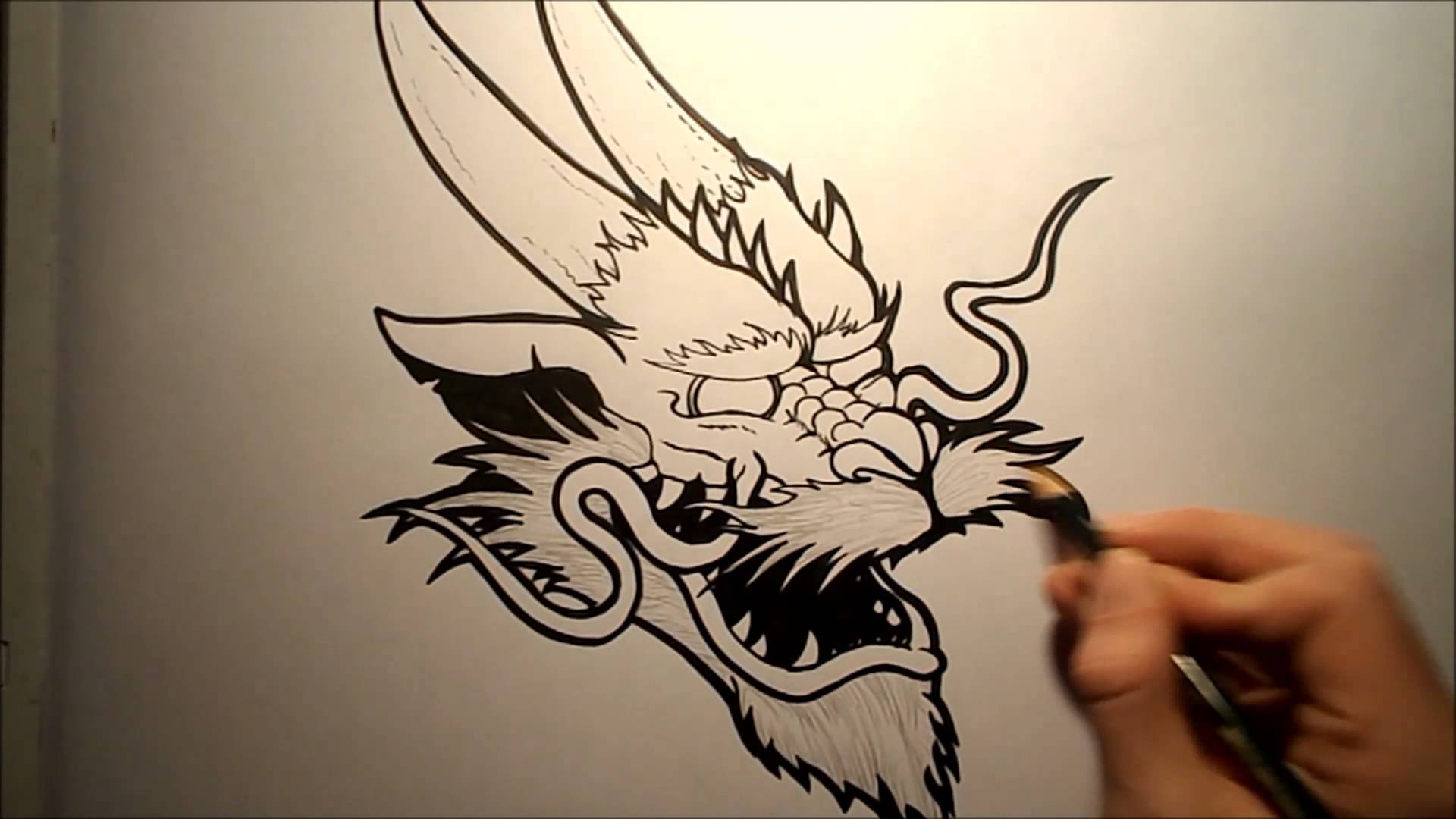 1920x1080 How To Draw A Chinese Dragon Head - Chinese Lion Sketch