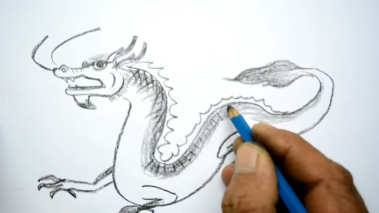 1280x720 How To Draw A Chinese Dragon - Chinese Lion Sketch