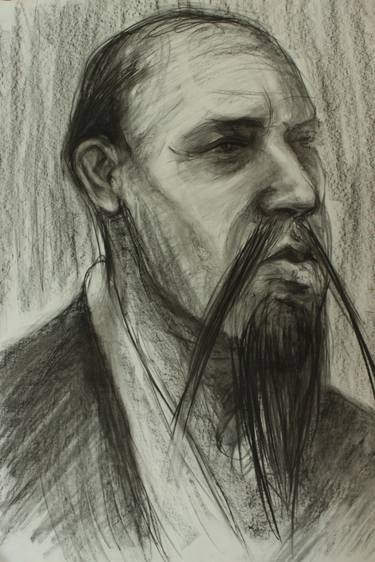 375x562 Chinese Man' Drawing By Saatchi Art - Chinese Man Sketch