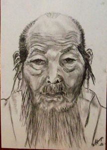 215x300 Old Chinese Man - Chinese Man Sketch