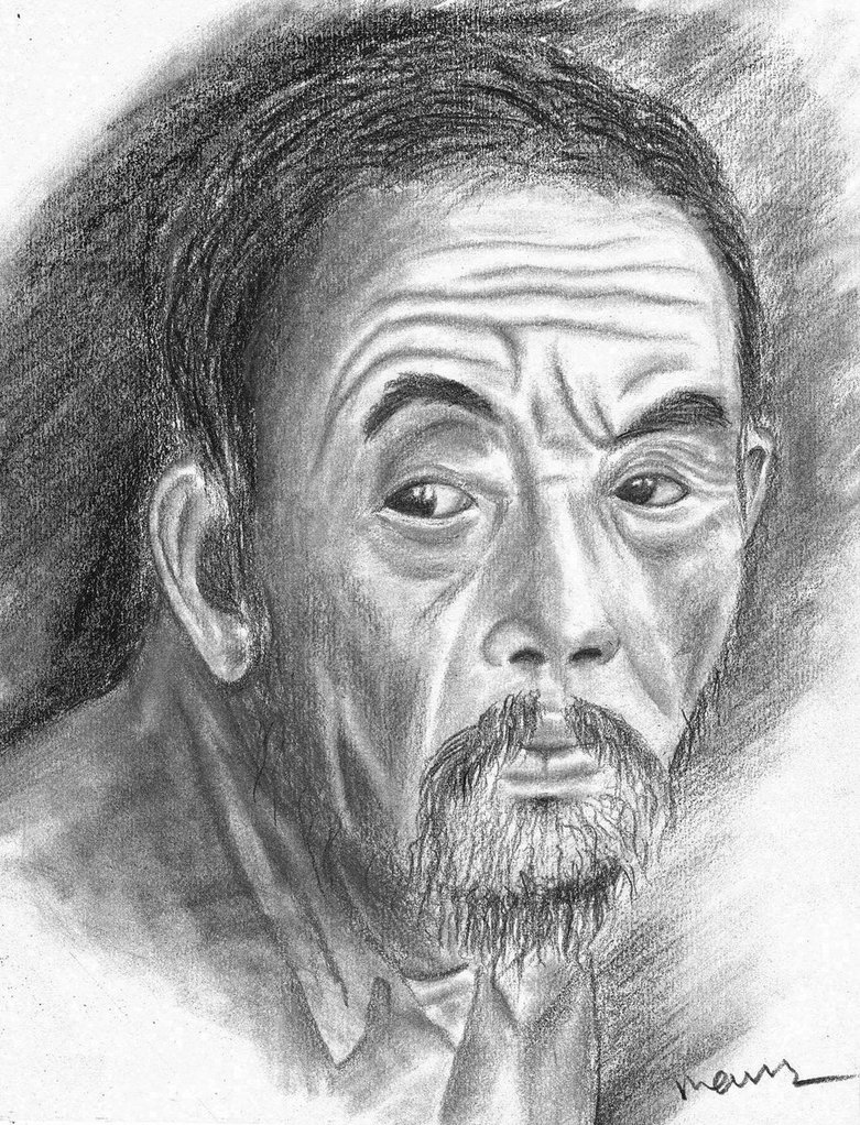 781x1022 Old Chinese Man By Premdeepmann - Chinese Man Sketch