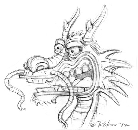 465x436 Cincinnati Illustrators Blog Happy New Year! - Chinese New Year Dragon Sketch