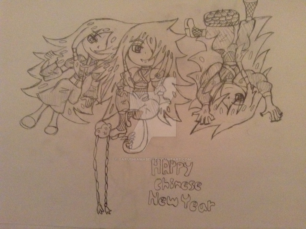 1024x765 Rwby Oc Itsuki Chinese New Year Sketch By Garushiamaberi - Chinese New Year Sketch