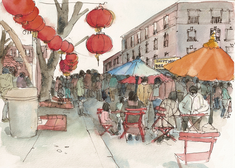 800x573 Urban Sketchers Seattle More Lunar New Year - Chinese New Year Sketch