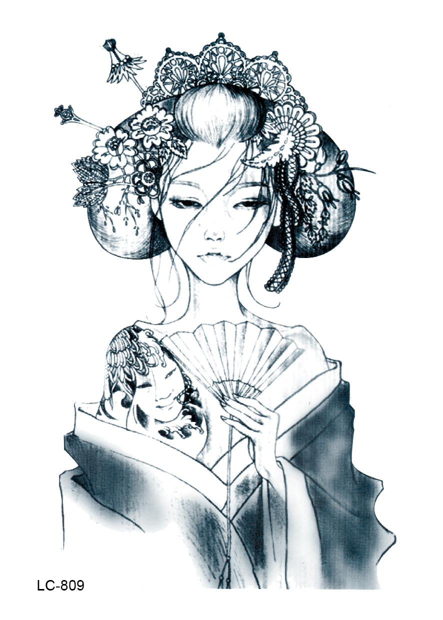 886x1240 Wholesale Lc2809 2115cm Large Tattoo Sticker Chinese Sketch - Chinese Sketch