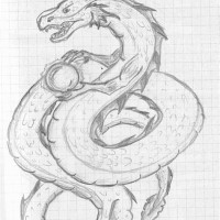 200x200 Chinese Dragon Sketch - Chinese Sketch