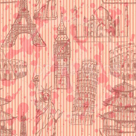 563x563 Sketch Eiffel Tower, Pisa T... By Kali - Chinese Temple Sketch