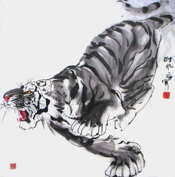 564x570 Pin By Anastasiya On Tattoo Painting, Tiger Art And - Chinese Tiger Sketch